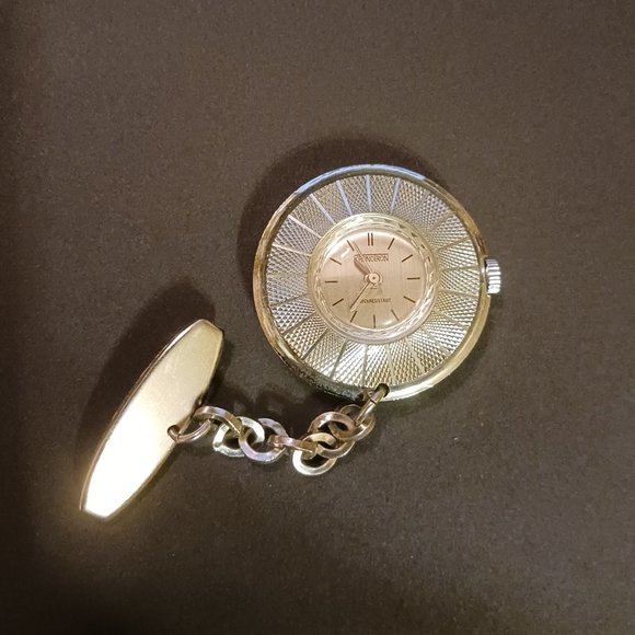 Kronotron nurse or Fob style watch shock resistant silver colored. Works. - Picture 3 of 5